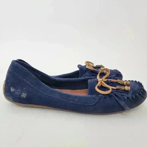 Lucky Brand Aunee Blue Suede Driving Mocassins - 10 - Picture 8 of 10